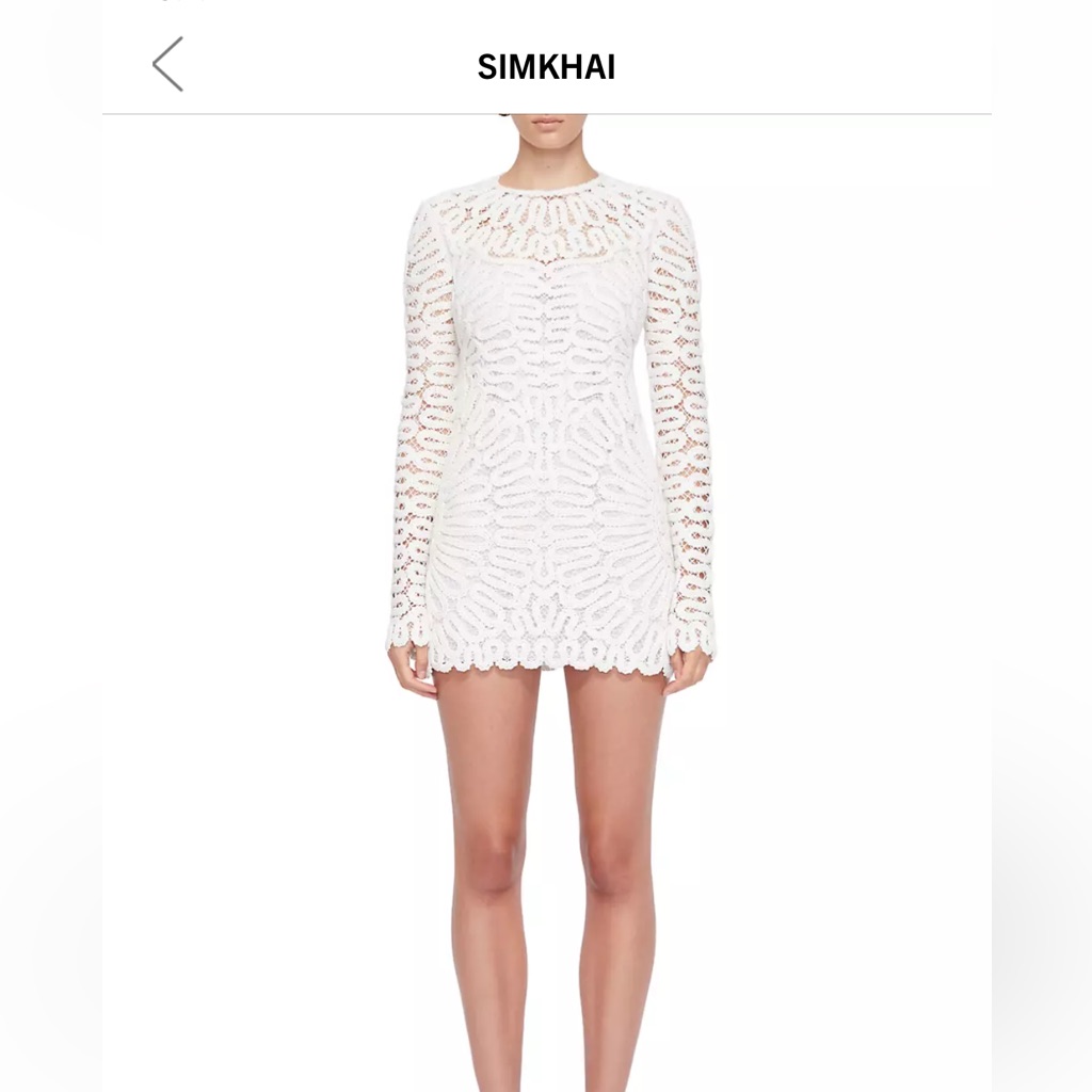 Simkhai Mccall Crocheted Long-Sleeve Minidress